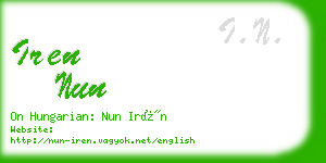 iren nun business card